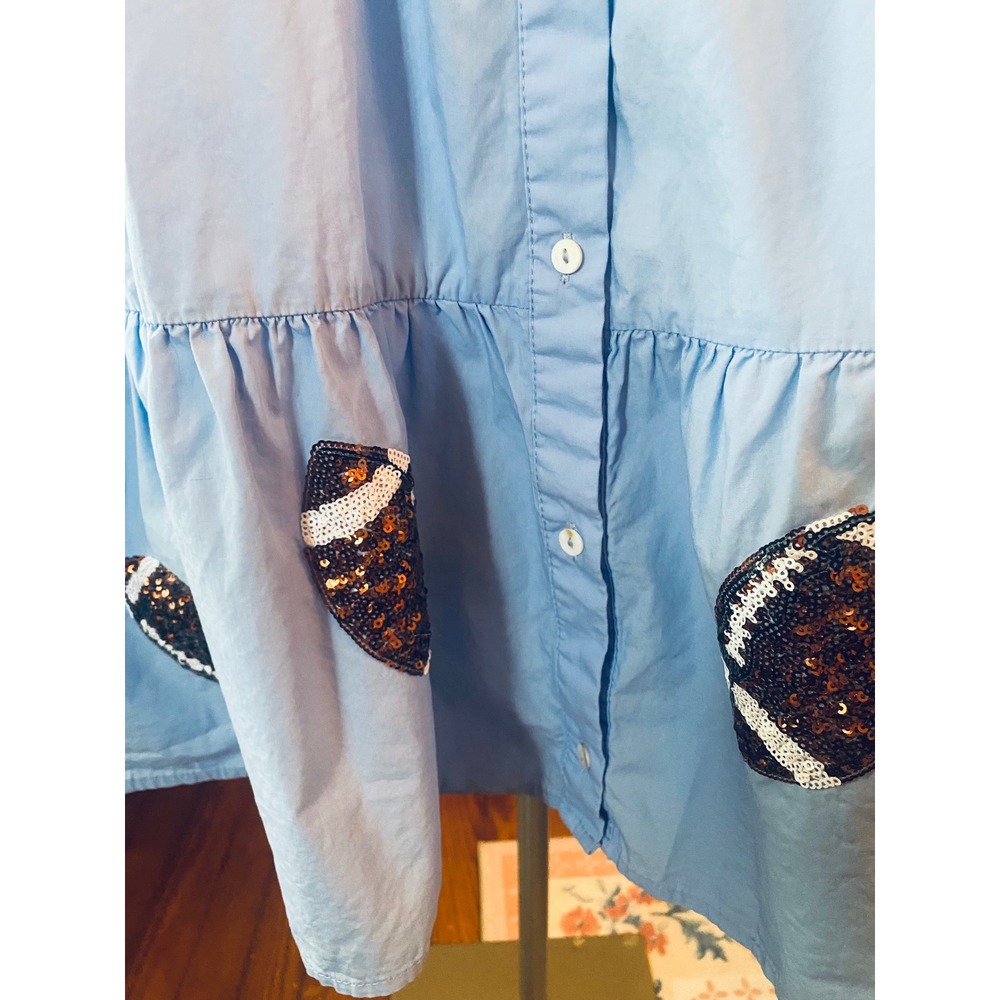 Peach Love California Light Blue Sequin Football Mini Dress - Picture 5 of 8